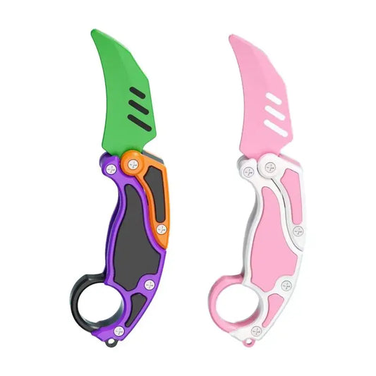 Novelty 3D Gravity Claw Knife Toy Butterfly Claw Knife Fidget Toys Hand Gripper Sensory Toys Quick Push Card Stress Relief Toy