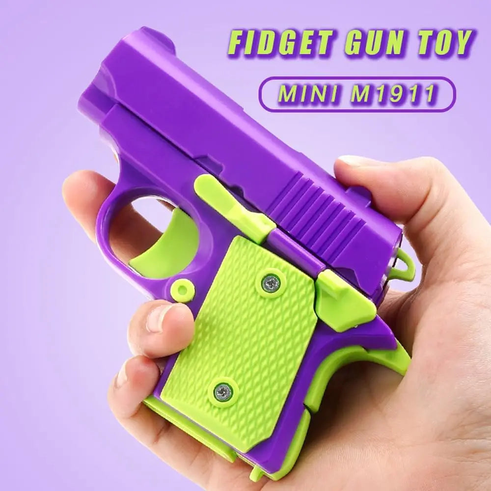 Mini Toy 3D Printed Model Gravity Knife Straight Jump Gun Non-firing Cub Radish Toy Knife Kids Stress Relief Toy Christmas Gift